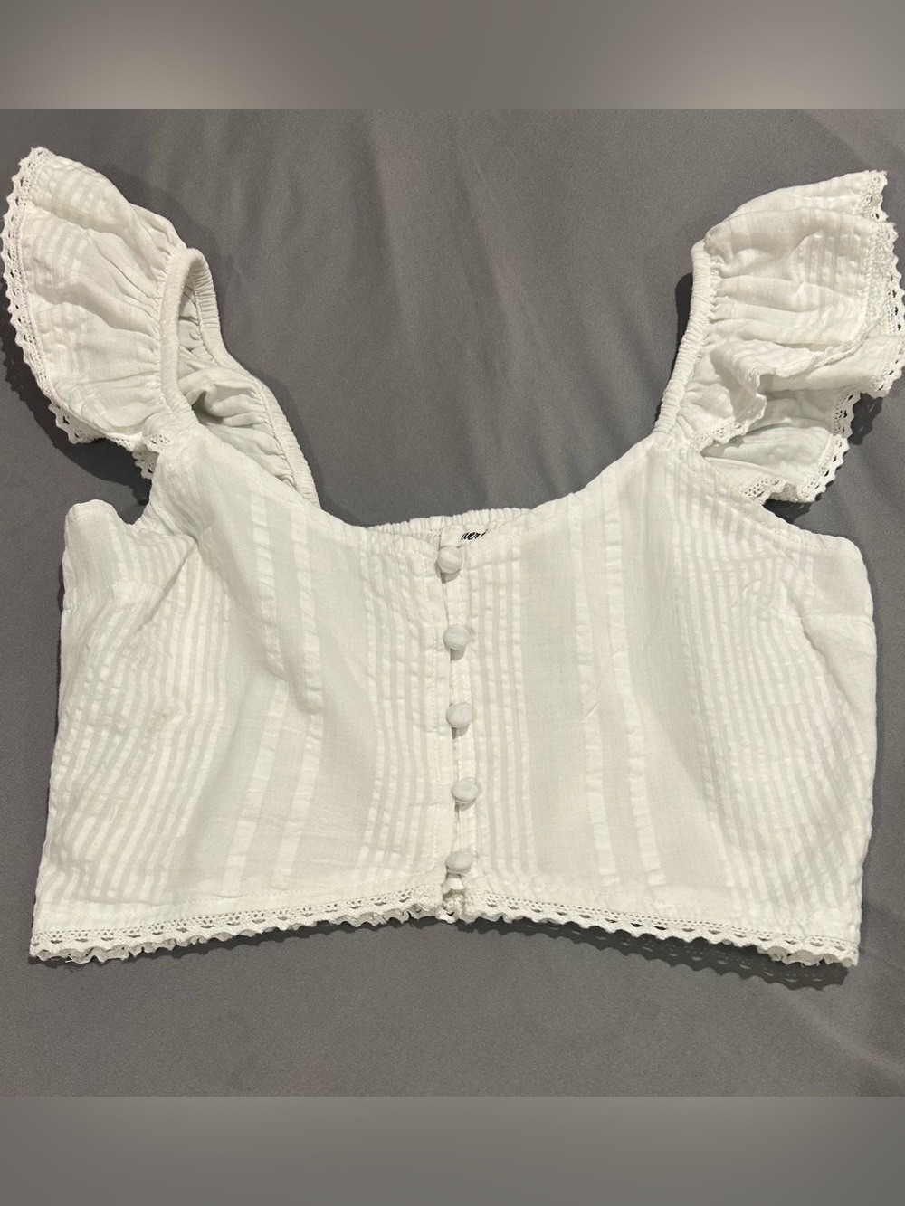 Aerie Flutter Sleeve White Tank Top